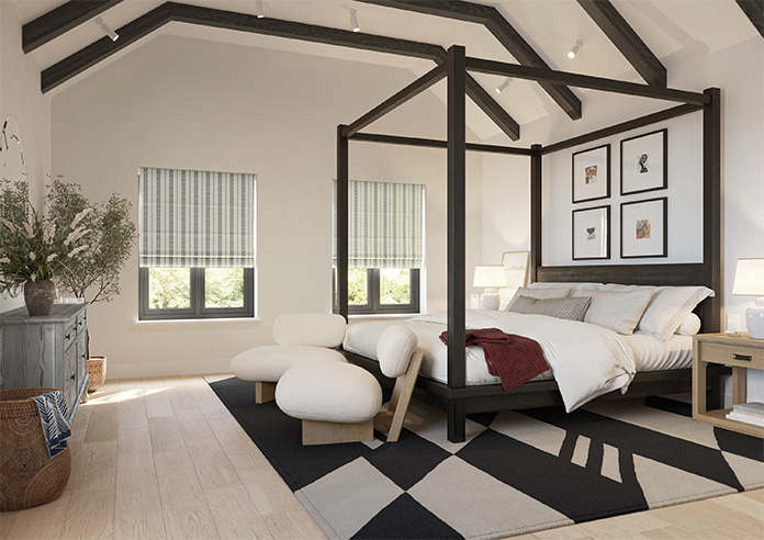 Laurel Stripe, Warm Grey - Roman Blind - Image 6